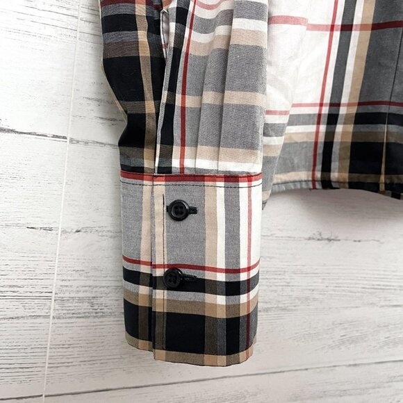 Orvis Women's Classic Black Tan Red Plaid Shirt Button Front Long Sleeve size 6 - Picture 4 of 10